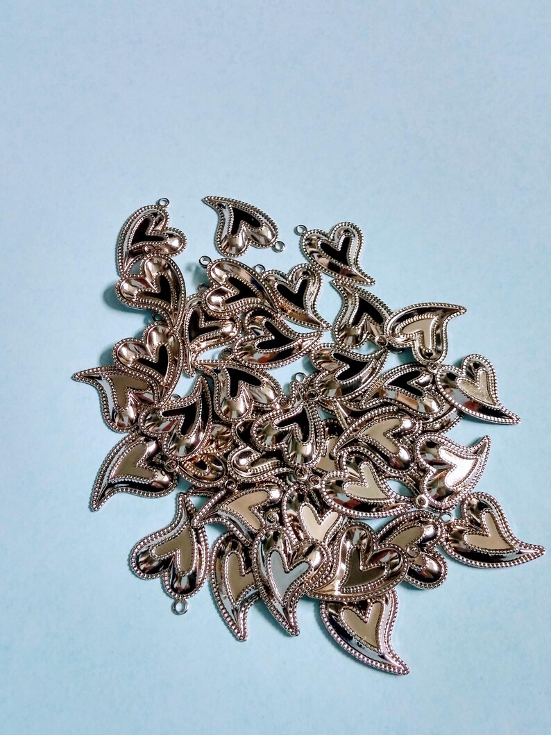 Bulk Charms Silver Heart Charms for Necklace and Bracelet
