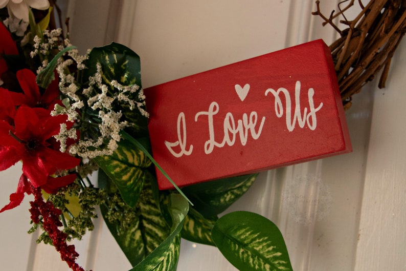 Red Roses Valentines Wreath 12 Inch Wreath I Love Us Home Decor Valentines Decor Door Hanger Spring Grapevine Wreath Gift