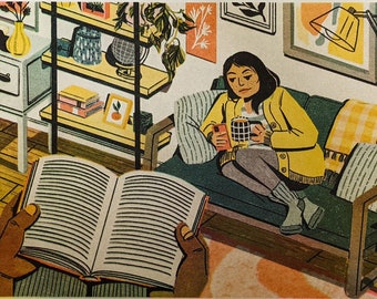 Comfort Nesting - Home Interior Risograph Druck aus dem Life Kit von NPR (2 Papieroptionen)