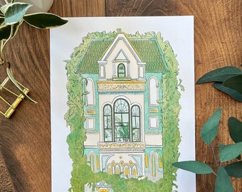 Tall House - Risograph Print 2nd Edition - New Color Palette