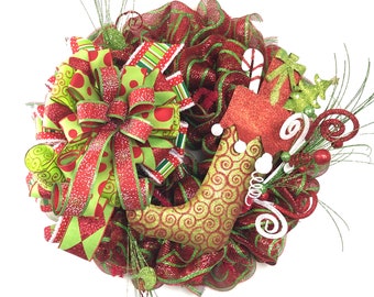 Christmas Stocking  Wreath