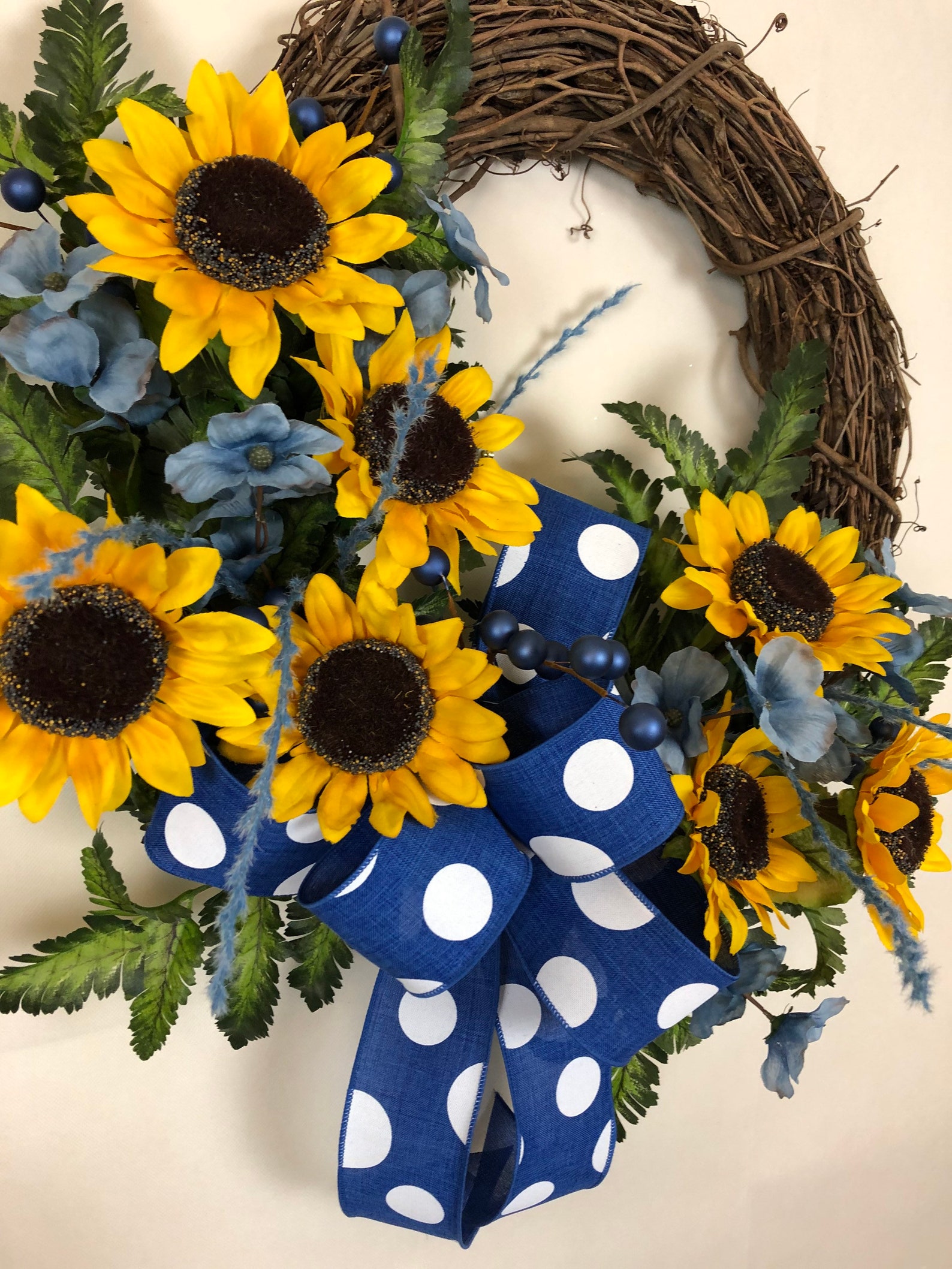 Lemon and sunflower grapevine wreath