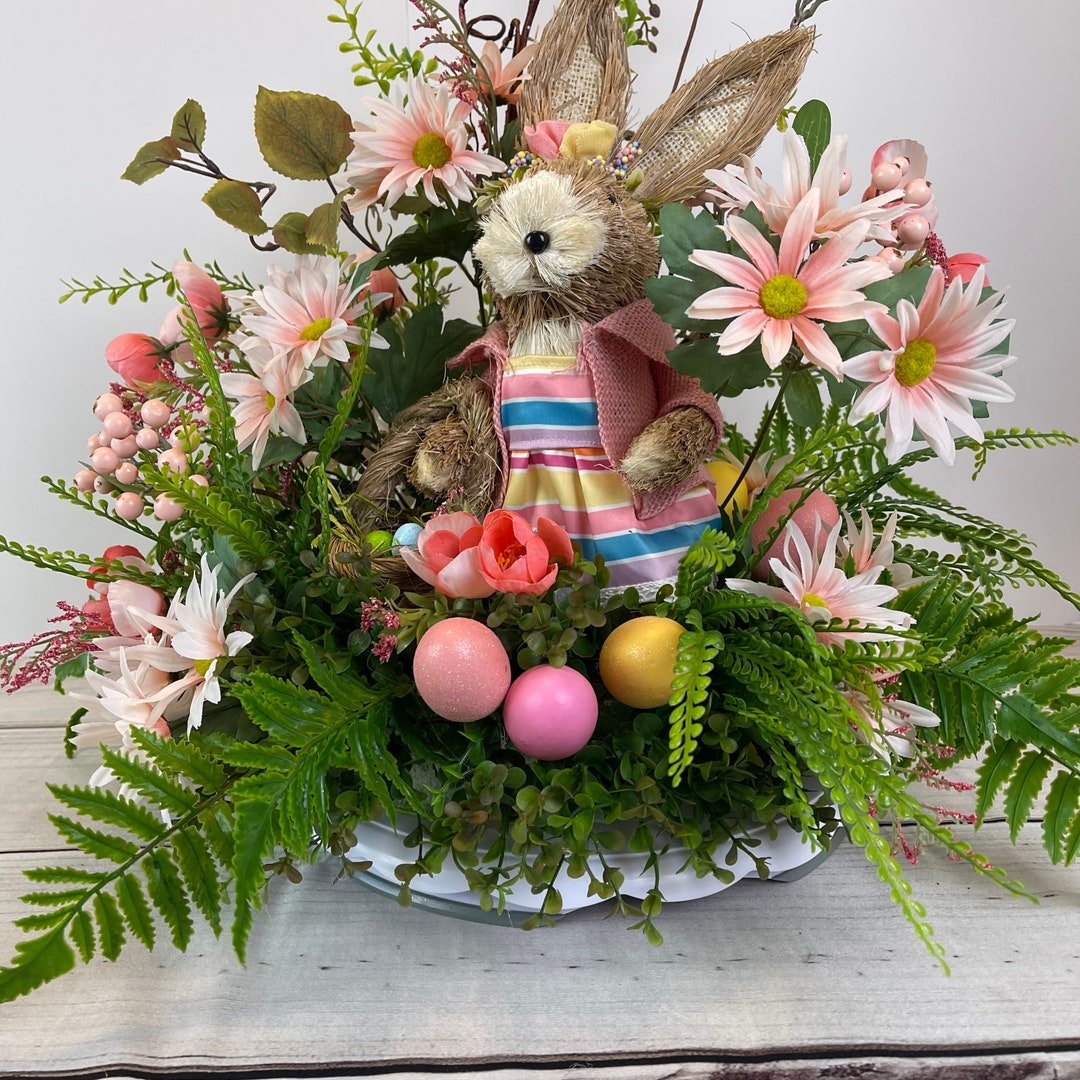 Easter Bunny Floral Arrangement Etsy