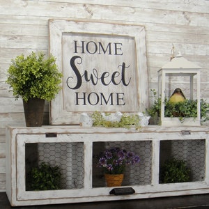 Large Rustic Farmhouse Chicken Wire Cubbie