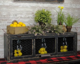Large Rustic Farmhouse Chicken Wire Cubbie