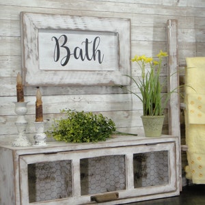 Bath Hand-Made Farmhouse Bathroom Sign