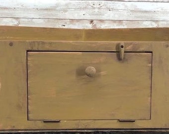 Medium-Size Rustic Countertop Corner Bread Box