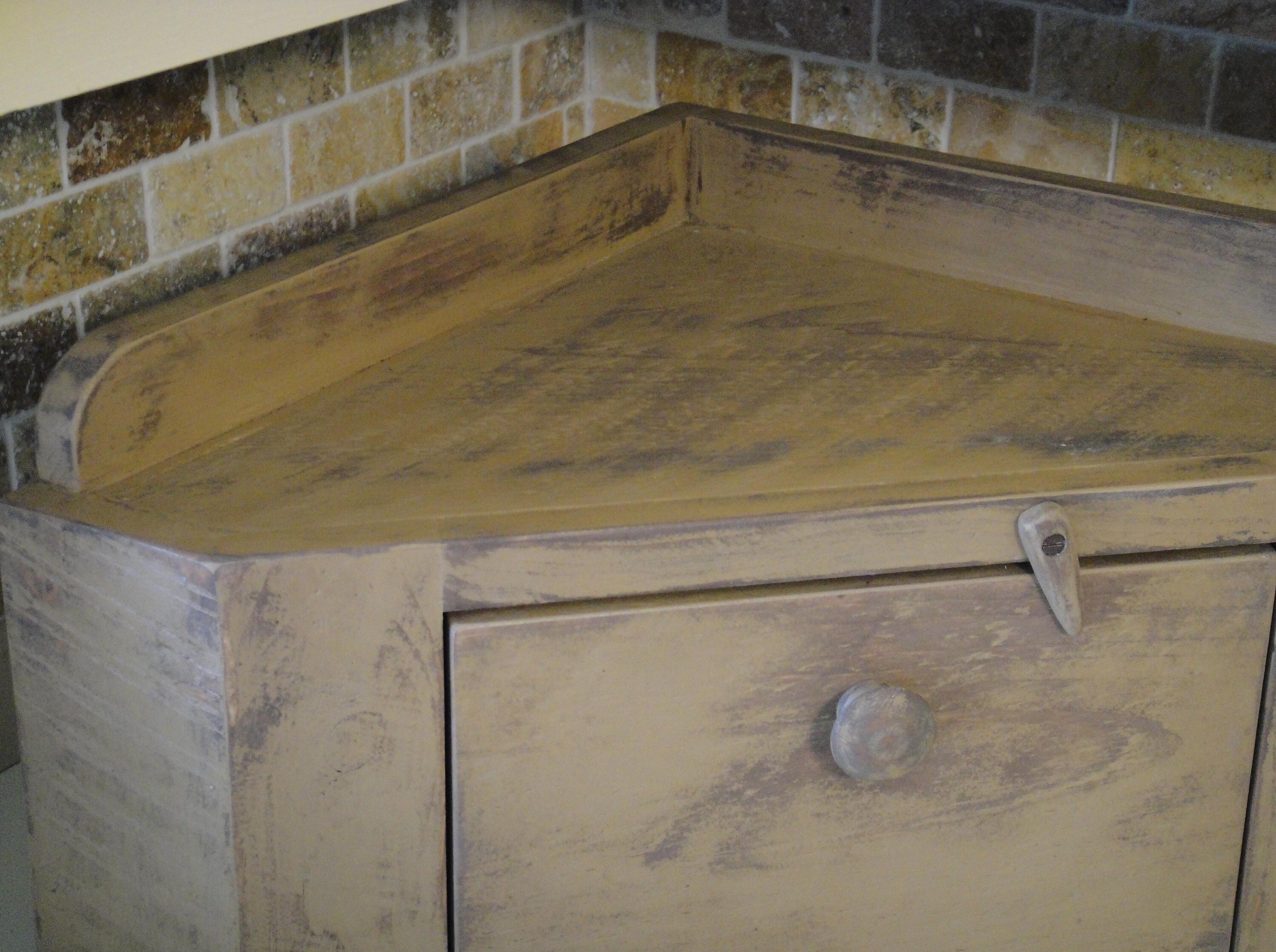 Rustic Countertop Corner Bread Box Etsy Canada