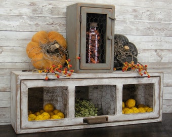 Mini Rustic Chicken Wire Cupboard