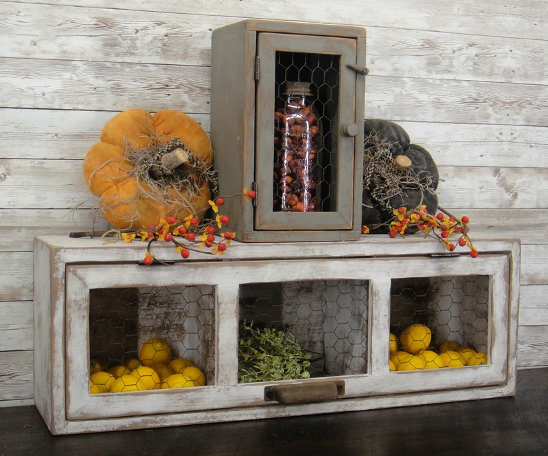Mini Rustic Chicken Wire Cupboard Etsy