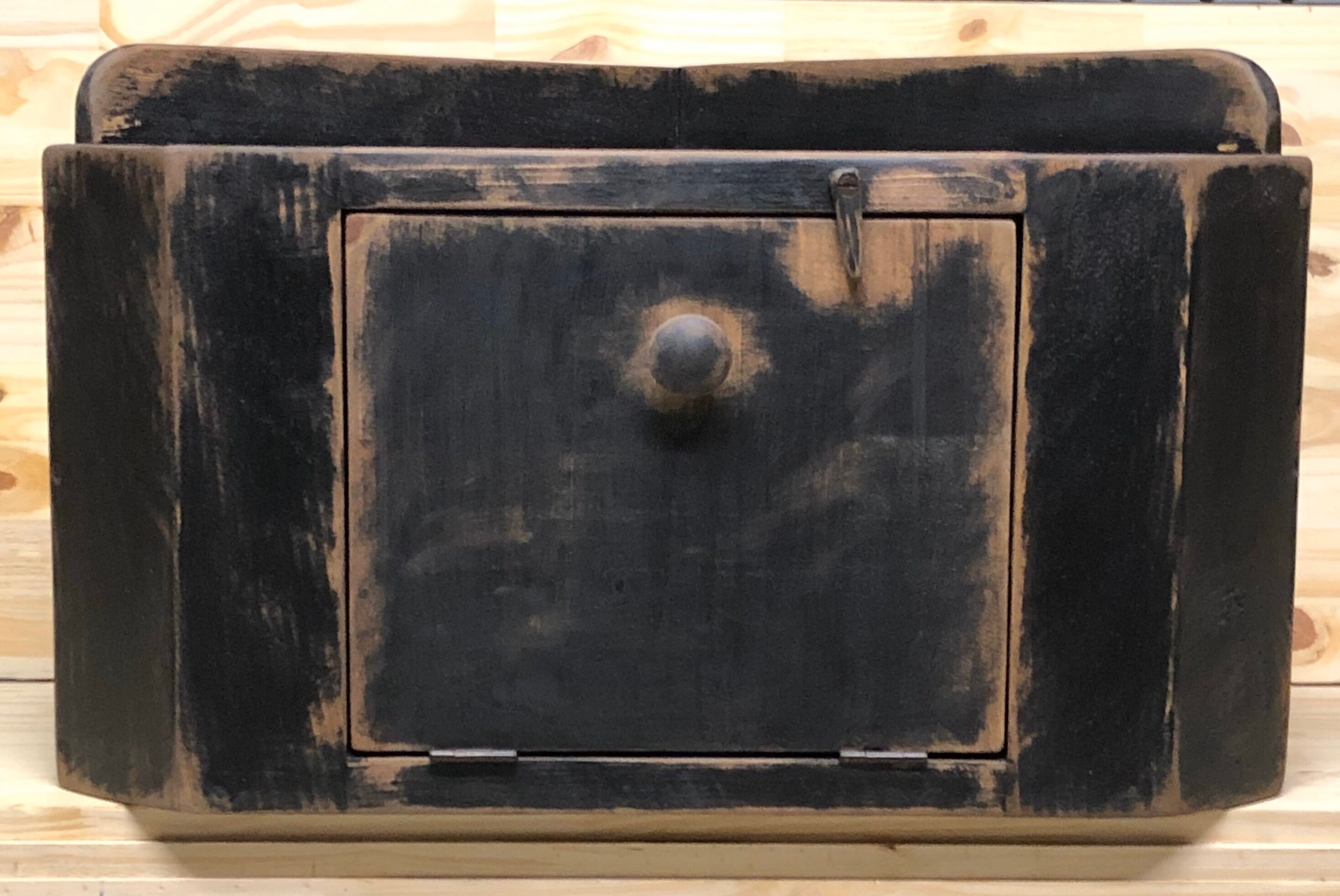 Rustic Countertop Corner Bread Box Etsy