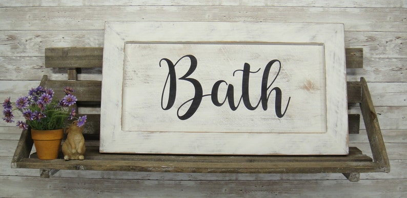 Rustic Bath Sign Bath Farmhouse Wooden Bathroom Sign - Etsy