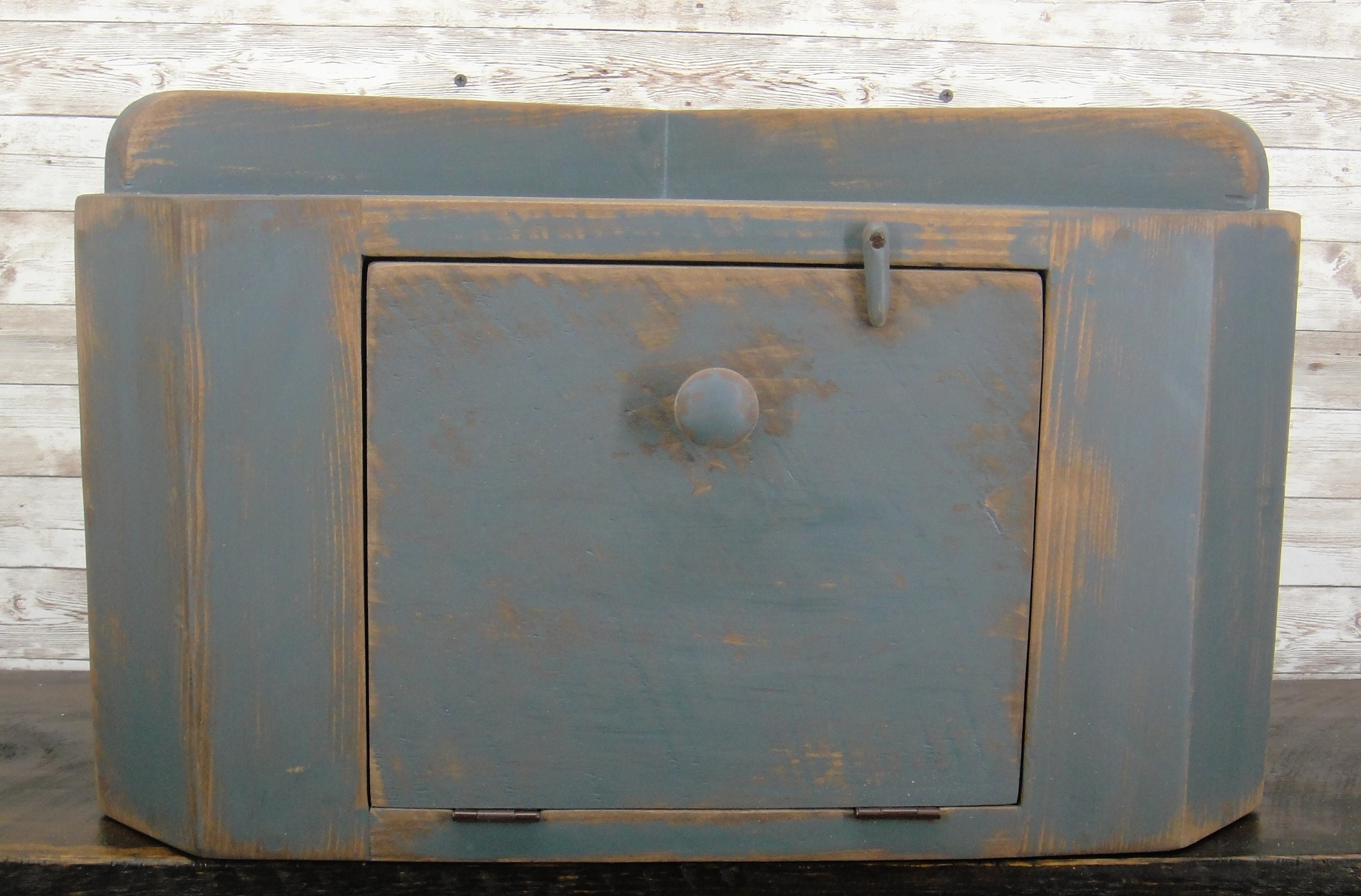 Rustic Countertop Corner Bread Box Etsy