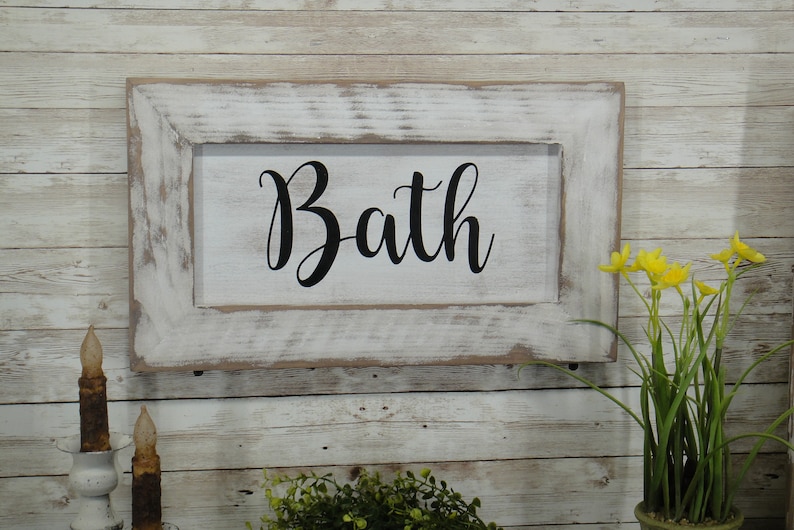 Bath Hand-Made Farmhouse Bathroom Sign image 2