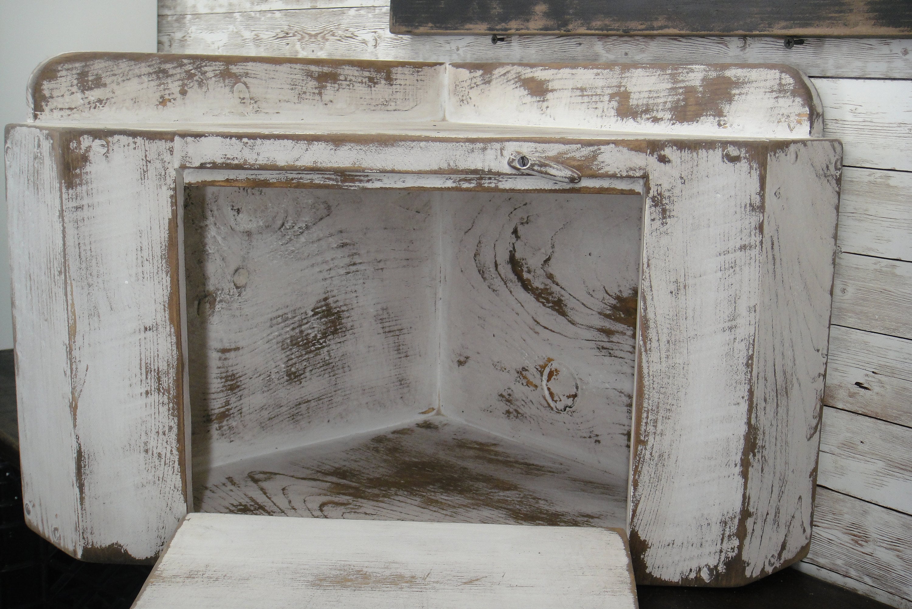 Rustic Countertop Corner Bread Box Etsy