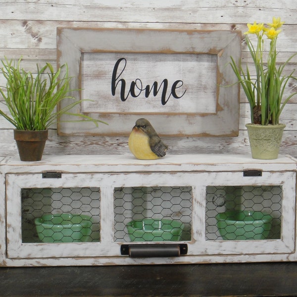 Farmhouse Chicken Wire Cubbie (No Dividers Inside)