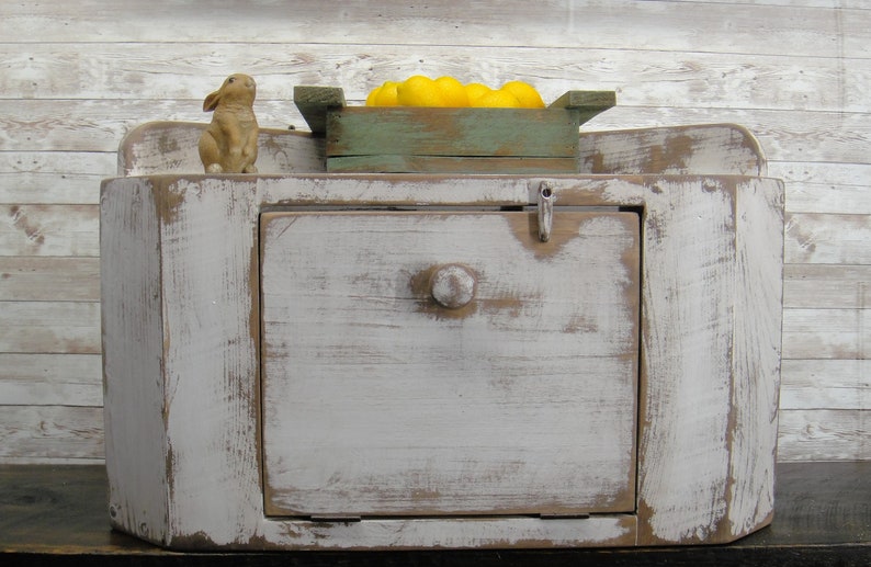 Rustic Countertop Corner Bread Box Etsy