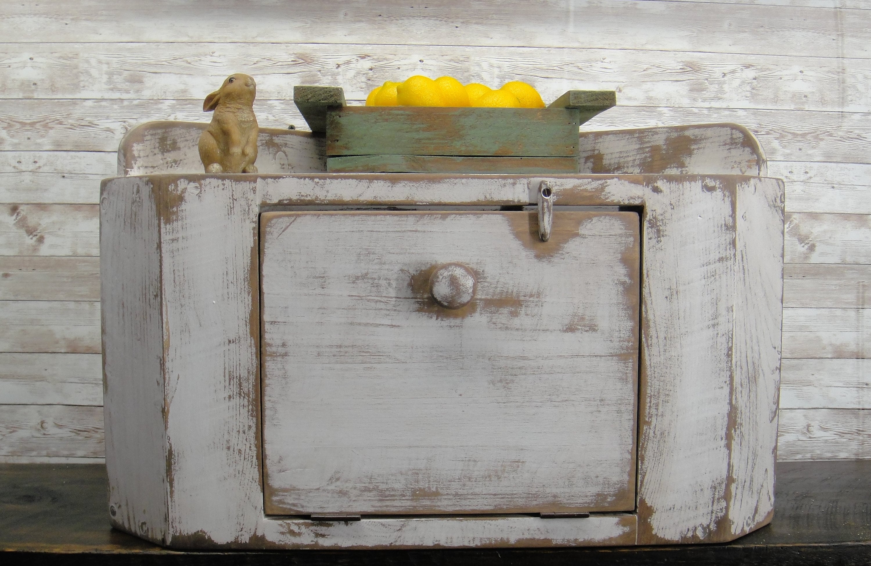Rustic Countertop Corner Bread Box Etsy Canada