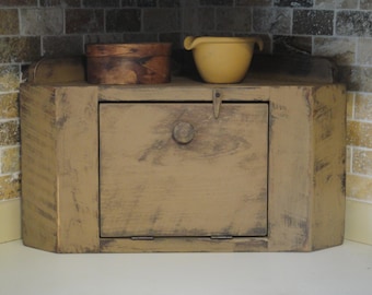 Rustic Countertop Corner Bread Box