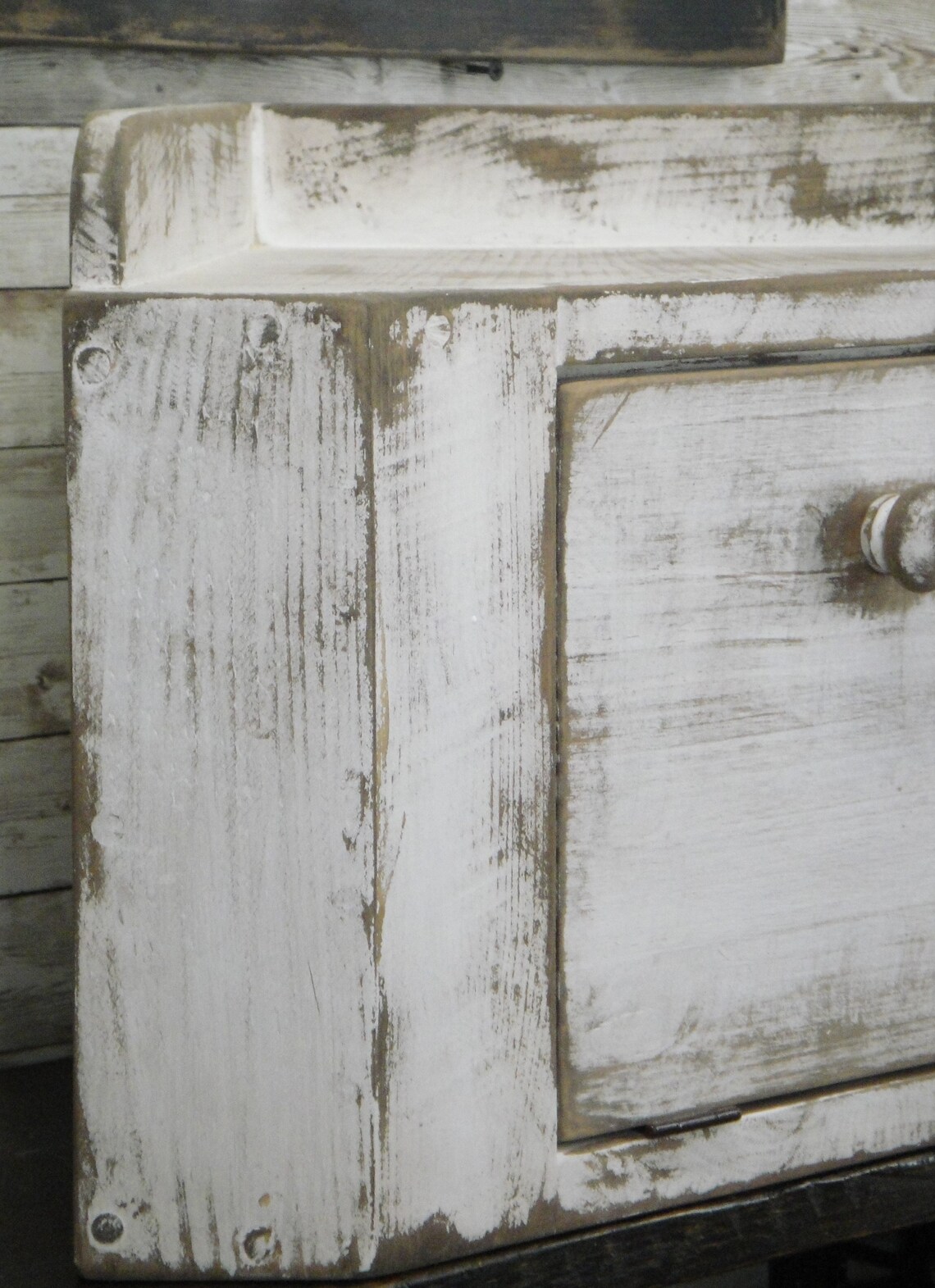 Rustic Countertop Corner Bread Box Etsy