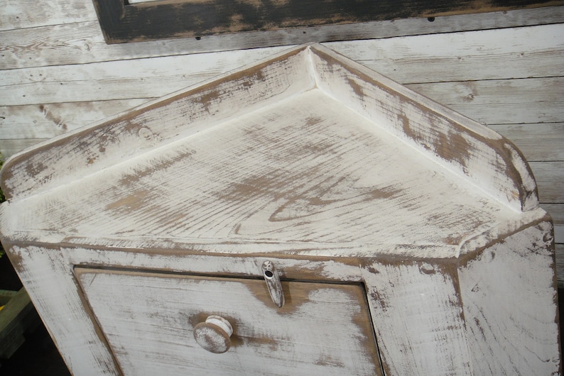 Rustic Countertop Corner Bread Box Etsy