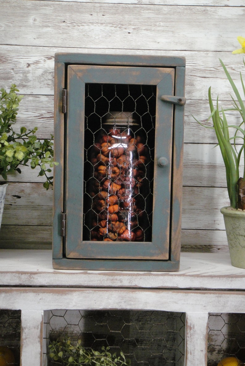 Mini Rustic Chicken Wire Cupboard Etsy