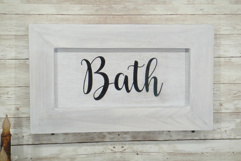 Bath HandMade Farmhouse Bathroom Sign Etsy