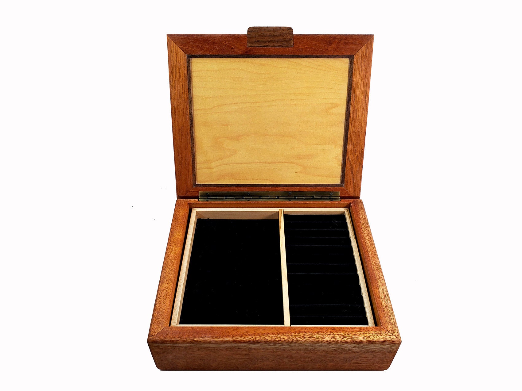 Beautiful Mahogany Jewelry Keepsake Box Handmade W/ Velvet Etsy UK