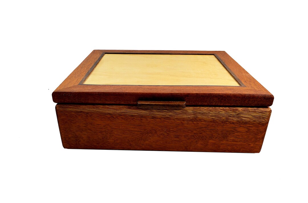 Beautiful Mahogany Jewelry Keepsake Box Handmade W/ Velvet Etsy UK
