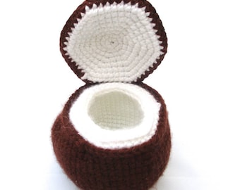 Crochet Coconut Plush Toy: Fruit Amigurumi, Quiet Toy