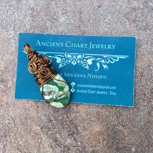 Rainforest Jasper, Wire Wrapped Pendant, Gift for Him, Gift for Her, Rhyolite Necklace, Rhyolite, Rainforest Jasper Jewelry