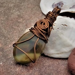 Rhyolite, Wire Wrapped Pendant, Rainforest Jasper, Jasper, Gift for Man, Gift for Woman, Rainforest