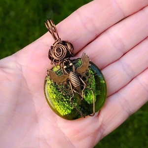 Steampunk Lampwork Glasdraht gewickelt Anhänger, Cosplay, Fantasy, Geschenk für Ihn, Geschenk für Sie, Steampunk (B)