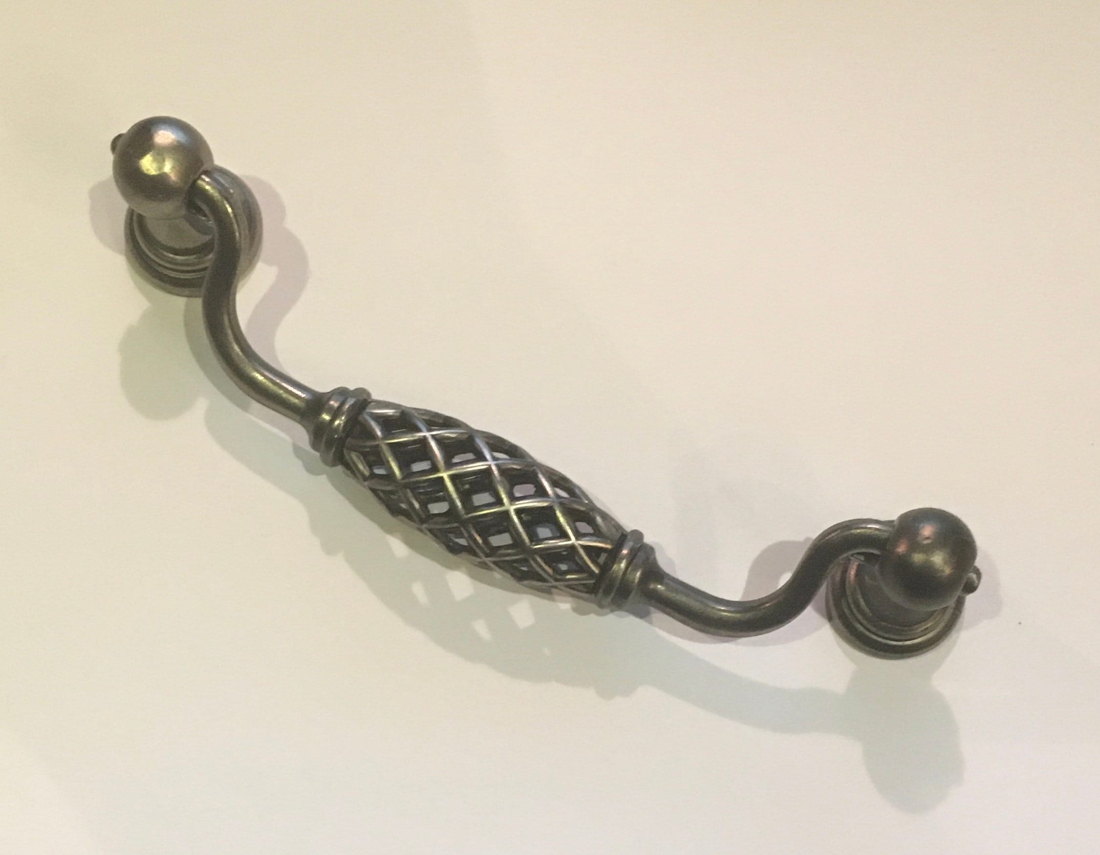 Drawer Antique Pewter Finish Cage Drop Handle 128mm Etsy UK