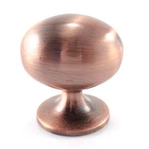 Oval Copper Drawer Cabinet Knob Handle, Sturdy 30mm x 25mm - Furniture Cupboard Draw Pull