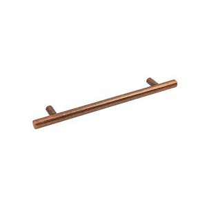 May include: A copper-coloured cabinet pull with rounded ends. The pull is approximately 12.7 cm long.