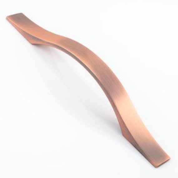 Brushed Copper Sleek Drawer Cabinet Handle 160mm Fixing Etsy