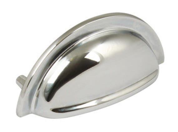 Polished Chrome Drawer Cabinet Cup Handle 76mm Fixing Etsy