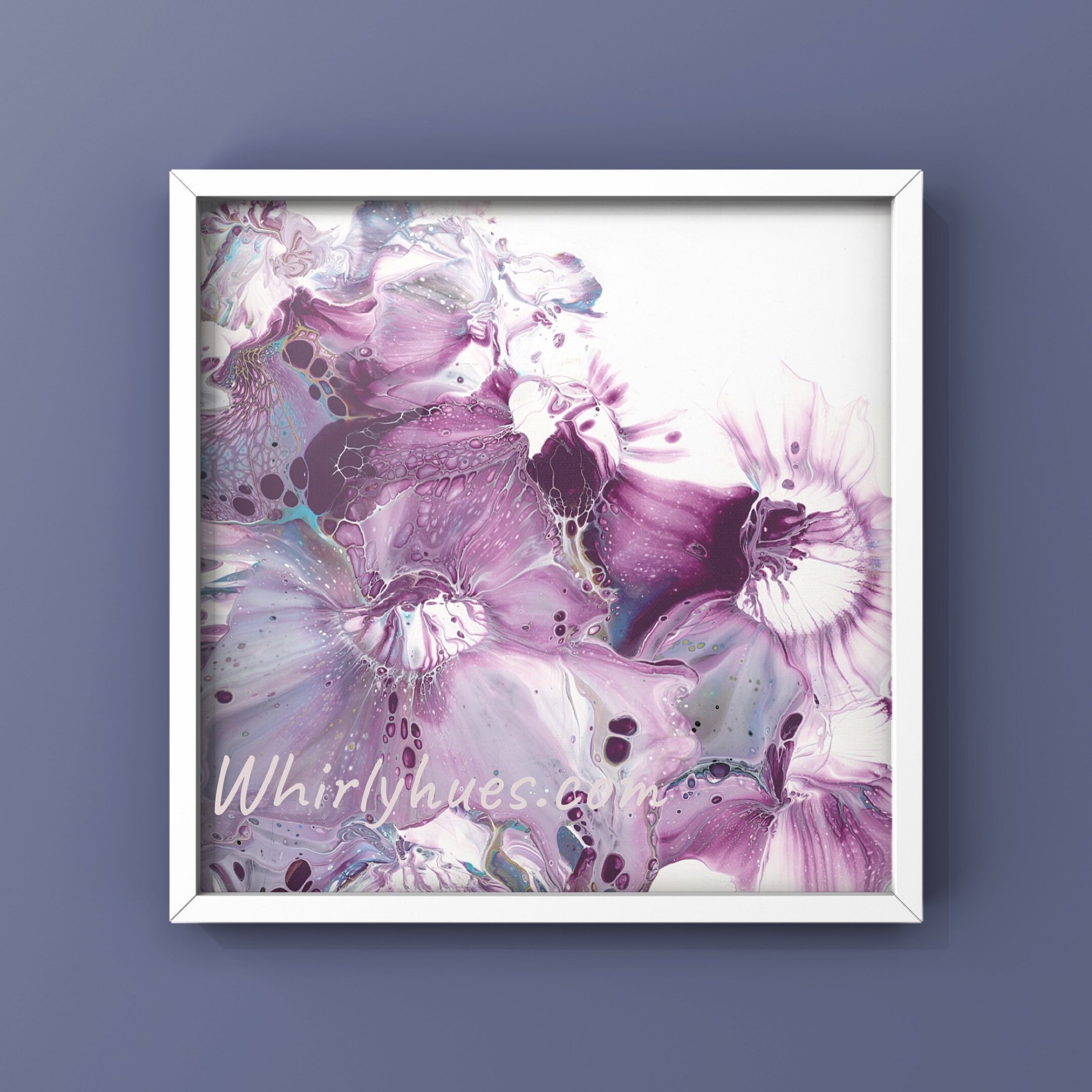 Floral Abstract Original Art Print Violet Purple Teal Pink - Etsy