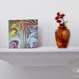 Colorful Abstract on Canvas - Acrylic Painting - Mixed Media - Original painting - 4 x 4 - by Whirlyhues