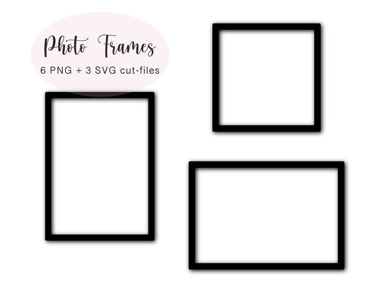 Digital Photo Frames Cliparts. Includes SVG cut files.