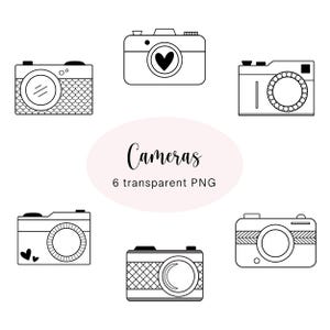 Vintage Camera Clipart | PNG Stickers, Commercial Use (Digital Download)