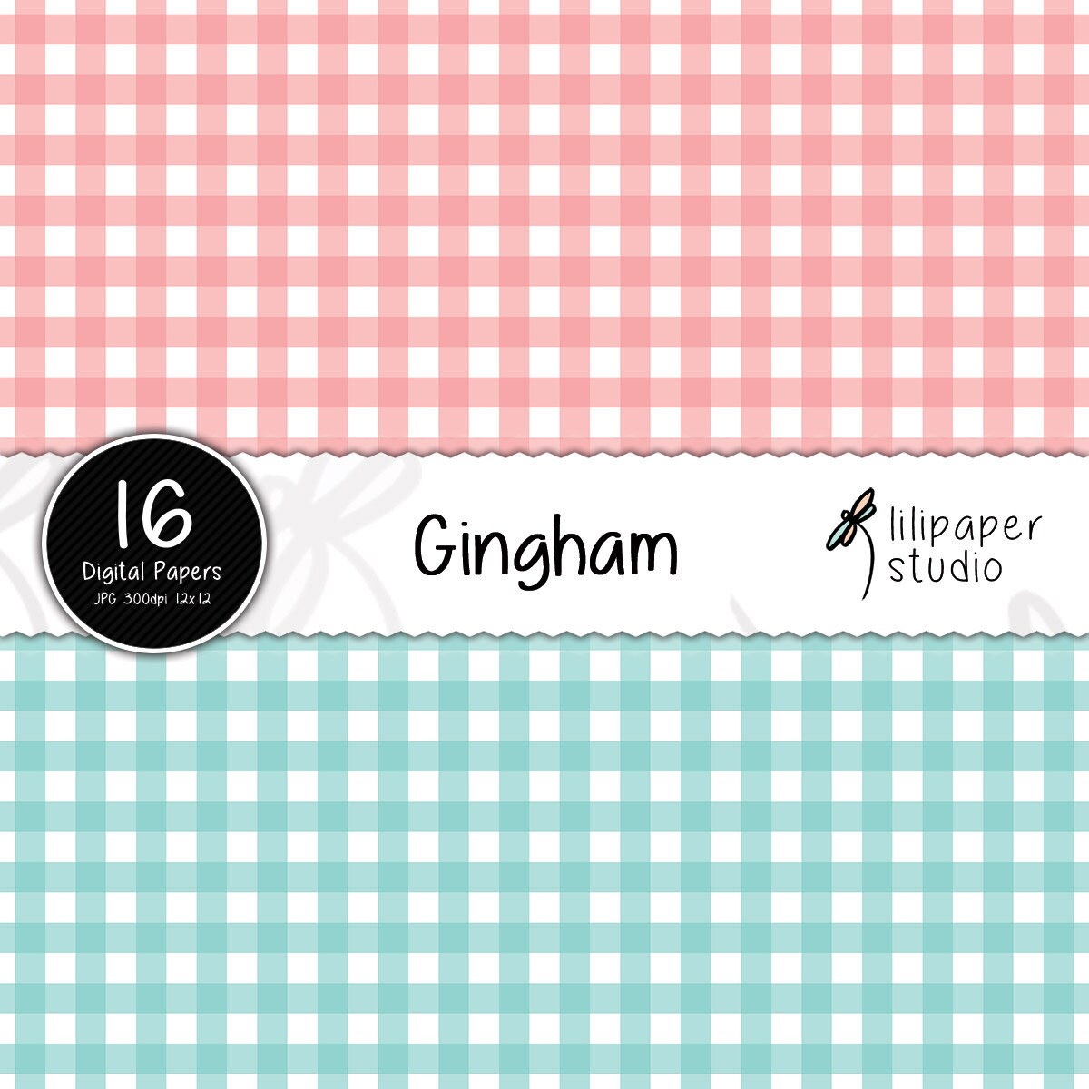 Pastel Gingham Digital Papers Pastel Gingham Scrapbook - Etsy