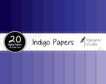 Indigo Digital Paper: 20 Seamless Purple Blue Textures (12x12 JPEG Files)
