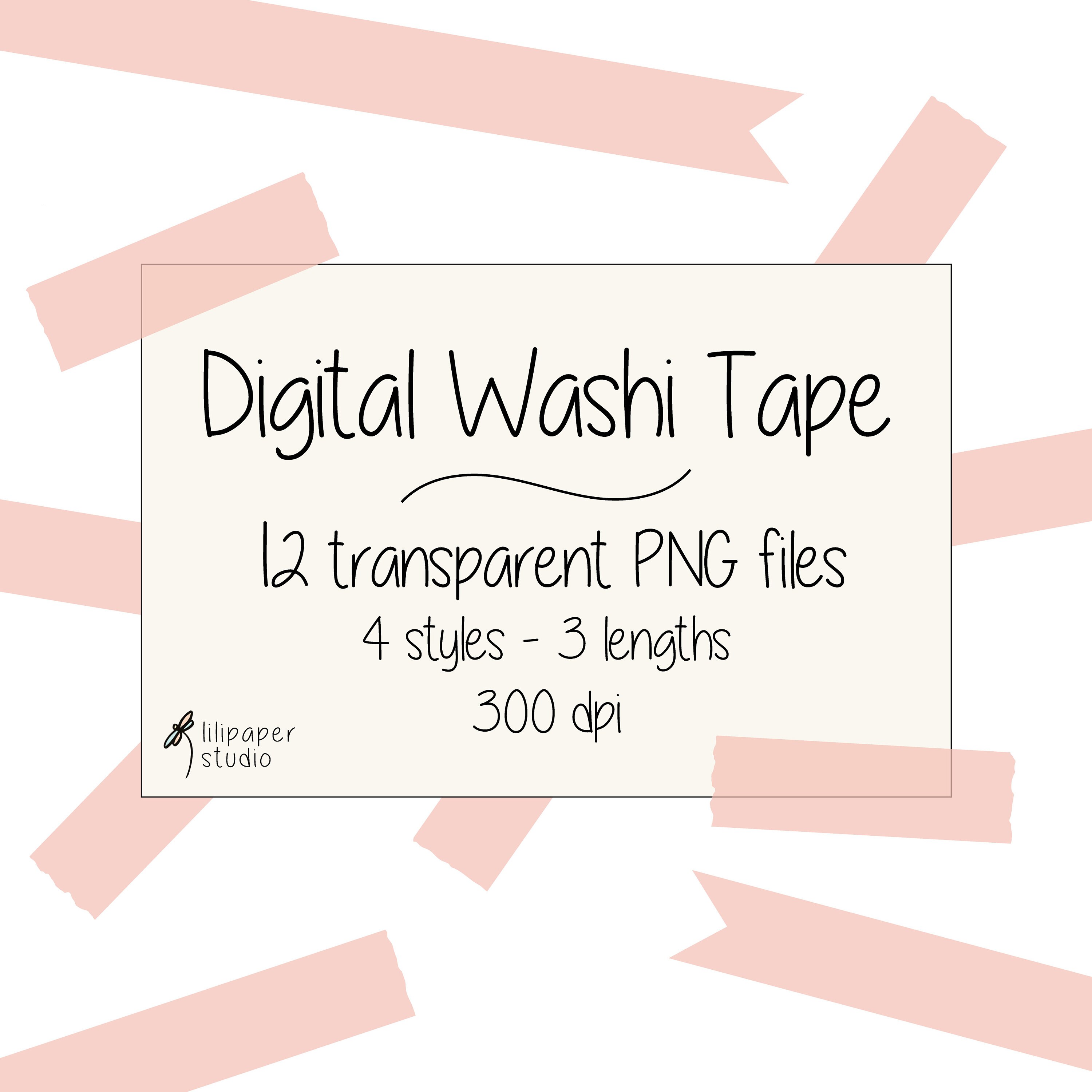 Pink Washi Tape Cliparts 12 Transparent Png Files Pink Etsy