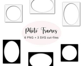 Round Photo Frames Cliparts: PNG, SVG Cut Files (Digital Download)