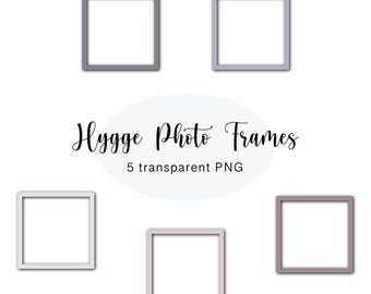 Hygge-Fotorahmen Cliparts: Neutrale PNG-Aufkleber für GoodNotes (kommerzielle Nutzung)