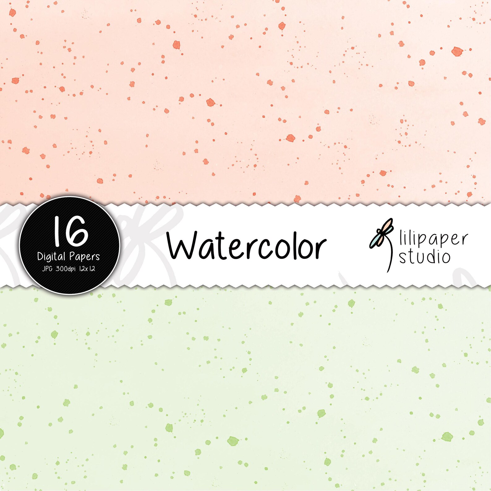 Pastel Watercolor Digital Paper: Splatter Backgrounds (12x12 JPEG Files ...