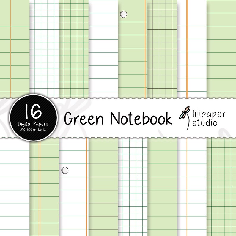 Big Notebook Digital Papers Bundle Sheets & Diary Pages Etsy New Zealand