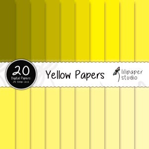 Solid Yellow Digital Papers | 20 Seamless Yellow Backgrounds | Shiny Yellow Digital Scrapbooking Papers | 12x12 JPEG Files | Commercial Use